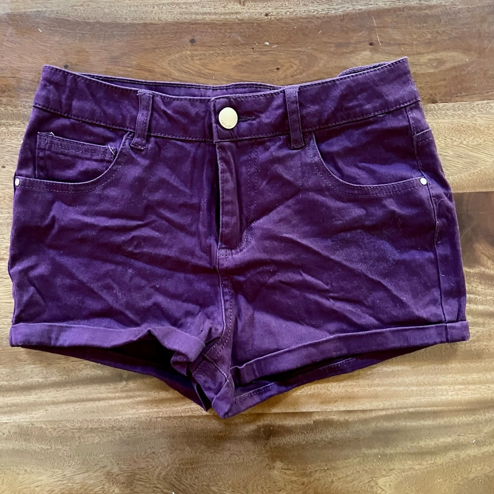 Burgundy Hi-Rise Shorts